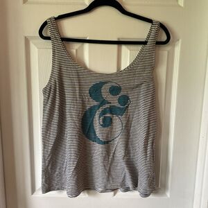 Old Navy Tank Top Women’s Size Large Striped Scoop Neck